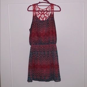 Express - Pink/Blue Aztec Print Dress (M)